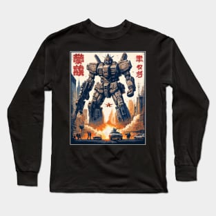 Robot In Flames Long Sleeve T-Shirt